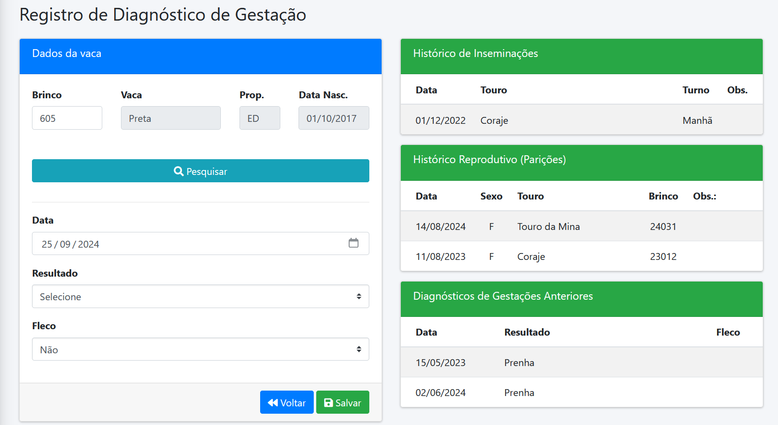 Diagnósticos de Gestação